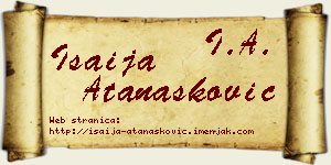 Isaija Atanasković vizit kartica
